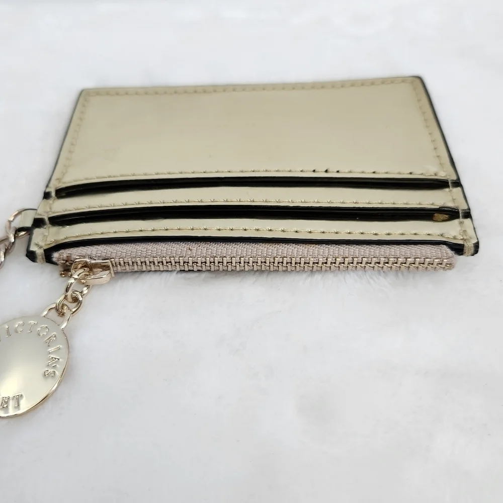 VICTORIA'S Secret VS Gold Studded Keychain Credit Card Case Pouch